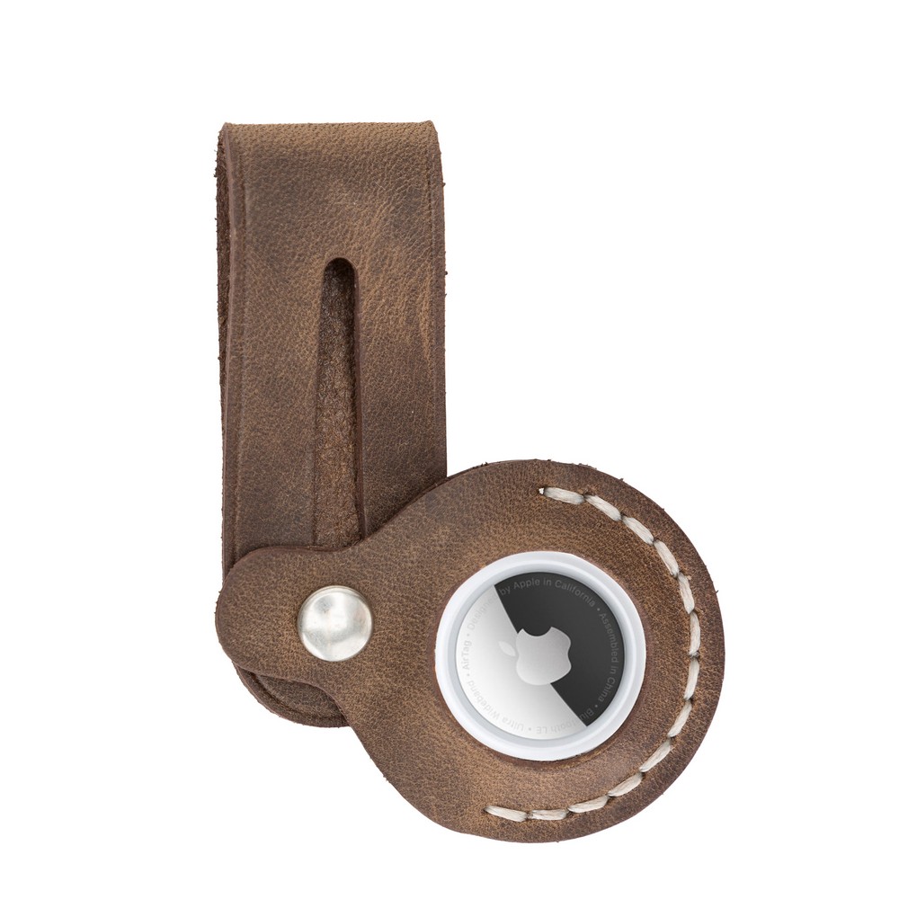 Apple Ai̇rtag Uyumlu Deri̇ Anahtarlık Beta Aa6 Kahve
