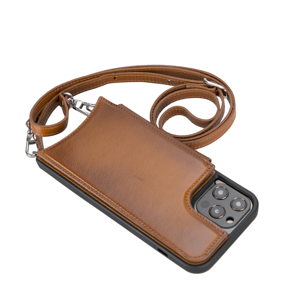 Apple İphone 12 Pro Max Uyumlu Deri̇ Askılı Kılıf Ufw Rst2Ef Taba