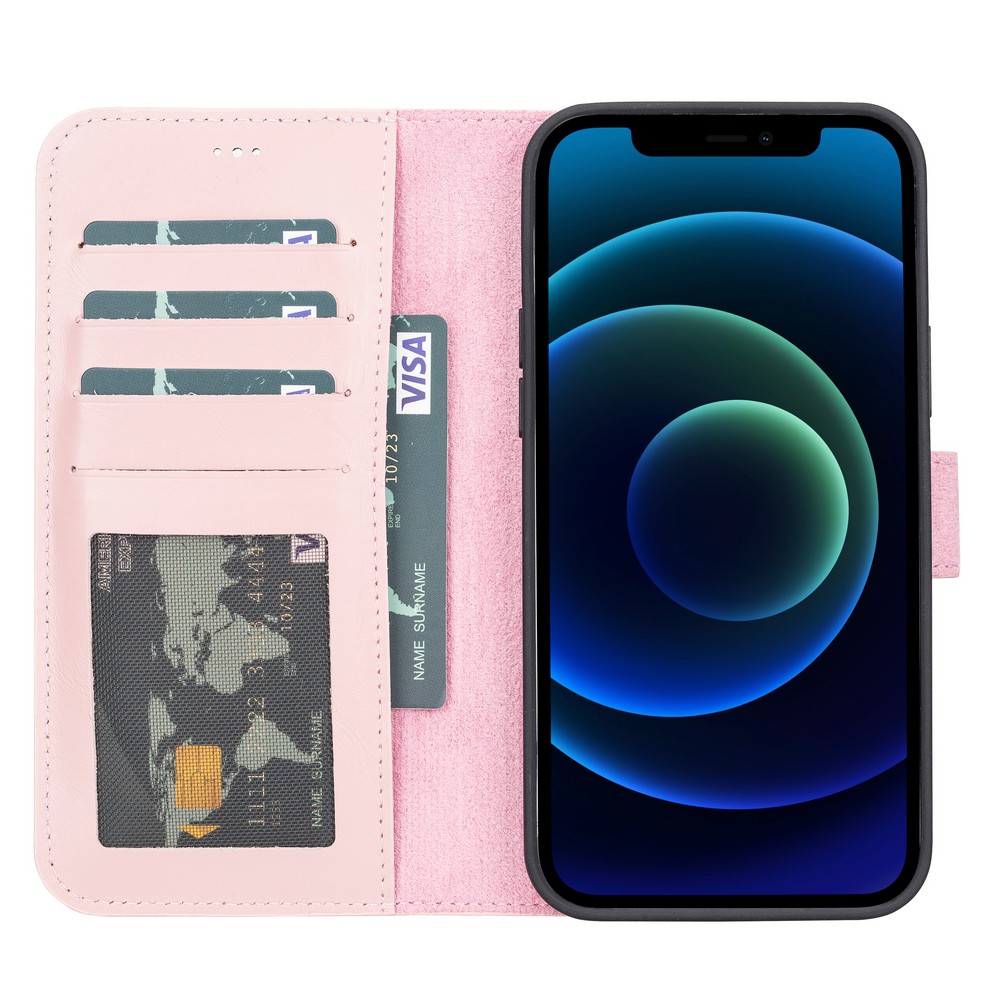 Apple İphone 13 Pro Max Uyumlu Deri̇ Cüzdanlı Kılıf Nu2 Pembe