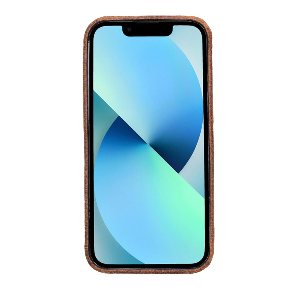 Apple İphone 13 Pro Uyumlu Deri̇ Arka Kapak Rock G2 Kahverengi̇