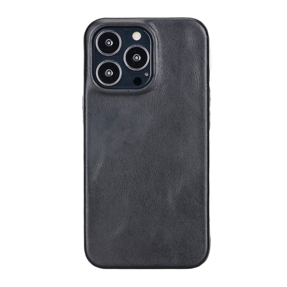 Apple İphone 13 Pro Uyumlu Deri̇ Arka Kapak Rock Rst1 Si̇yah