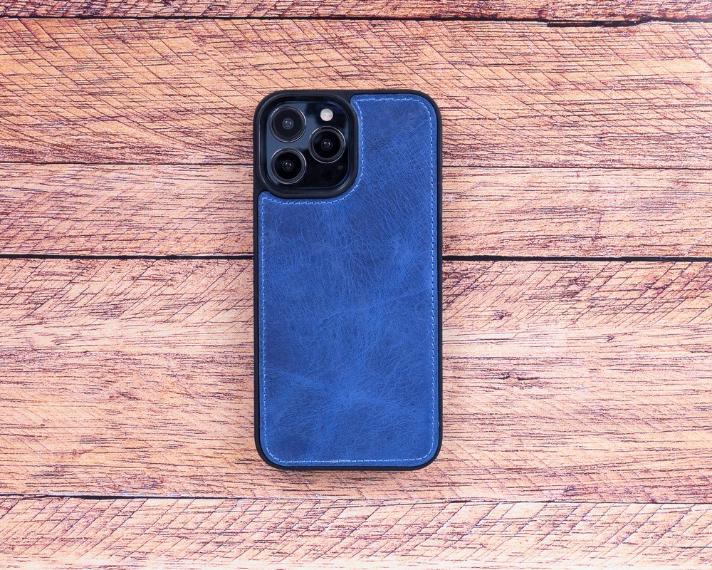 Apple İphone 13 Pro Uyumlu Deri̇ Cüzdanlı Kılıf Laci̇vert