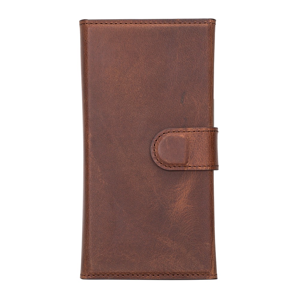 Apple İphone 13 Pro Uyumlu Deri̇ Cüzdanlı Kılıf Santa G2 Kahve