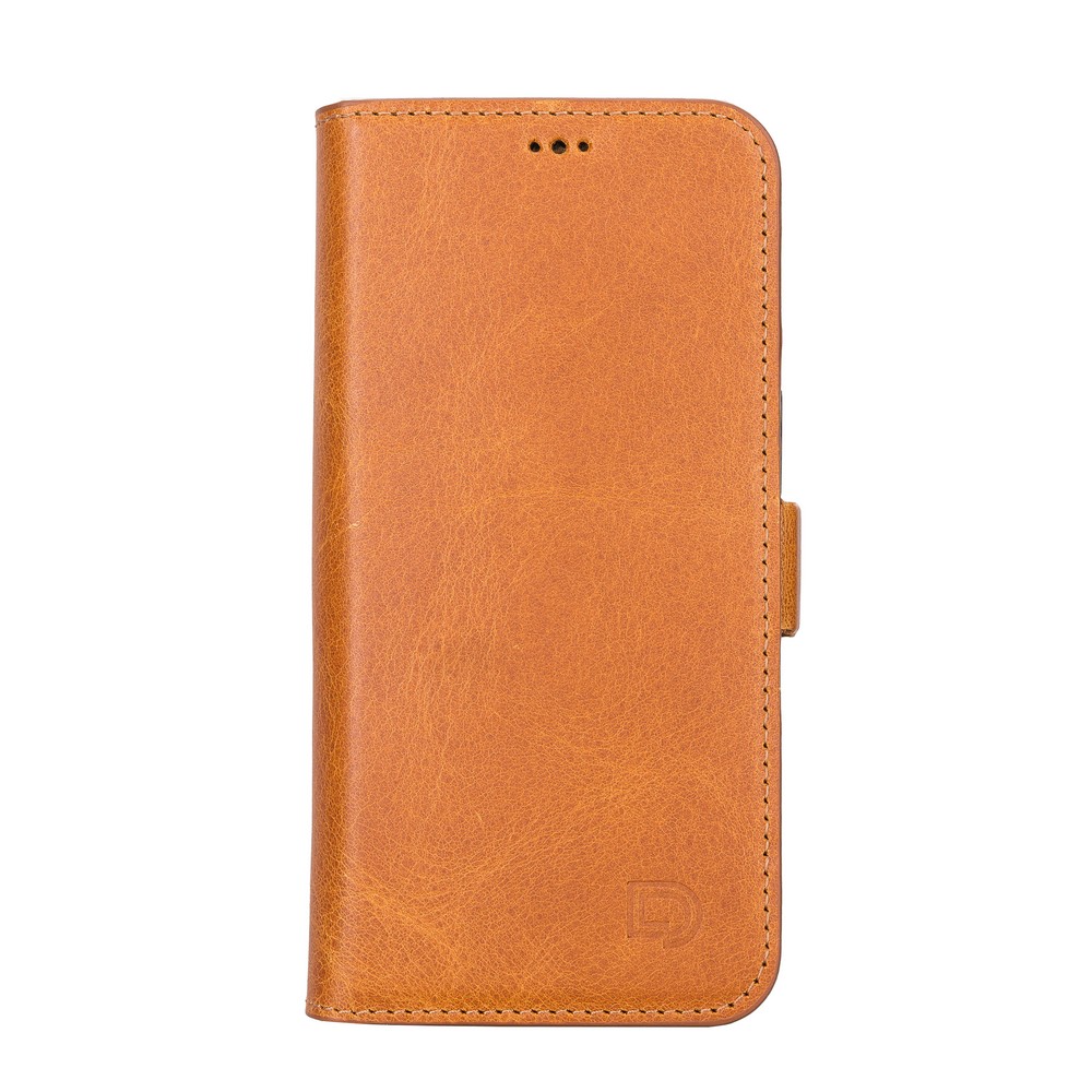 Apple İphone 13 Uyumlu Deri̇ Cüzdanlı Kılıf Anti̇k Taba