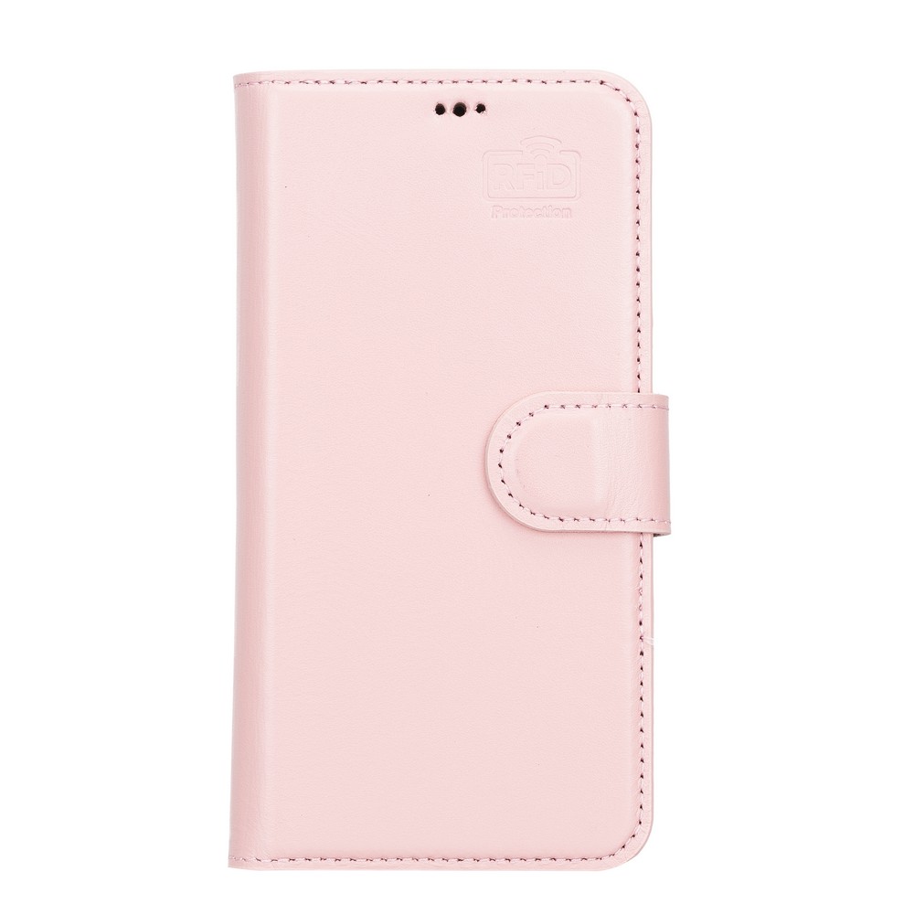 Apple İphone 13 Uyumlu Deri̇ Cüzdanlı Kılıf Nu2 Pembe