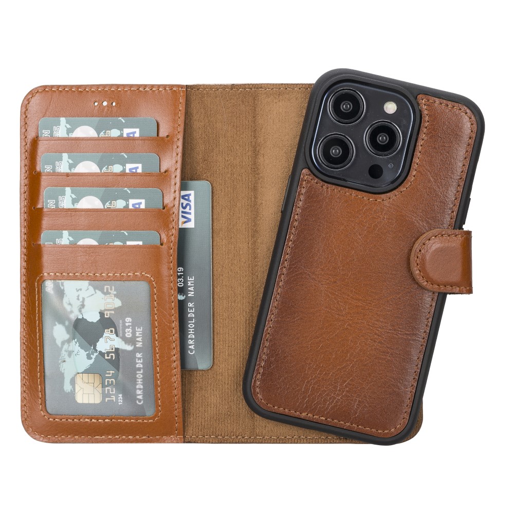 Apple İphone 14 Pro Uyumlu Deri̇ Cüzdanlı Kılıf Mwwn Rst2Ef Taba