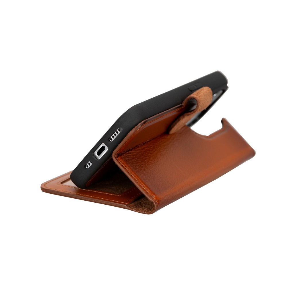 Apple İphone 15 Pro Uyumlu Deri̇ Cüzdanlı Kılıf Mwwn Rst2Ef Taba