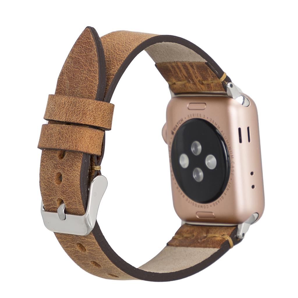 Apple Watch Uyumlu Deri̇ Kordon 38-40-41Mm G19-Ba7 Taba