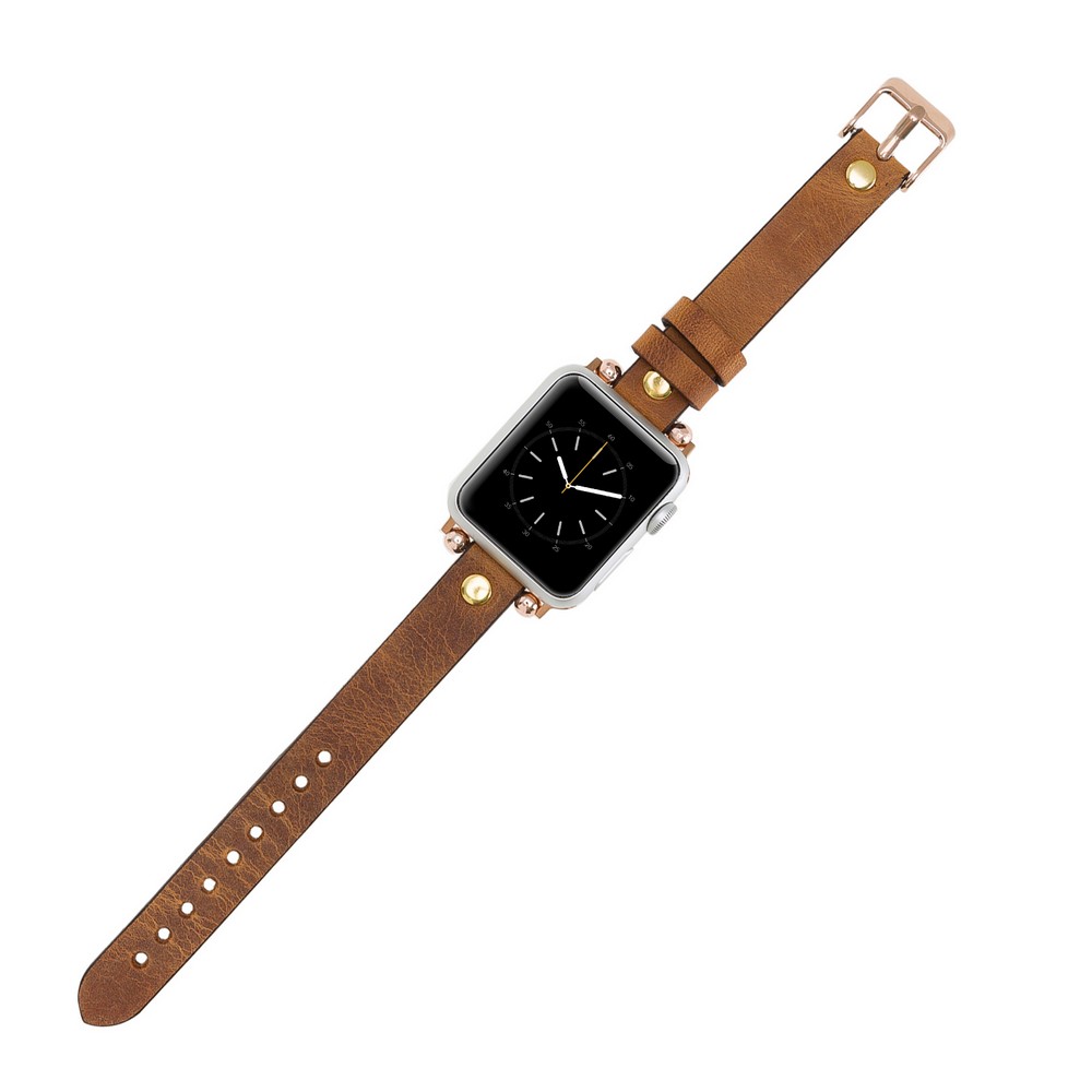 Apple Watch Uyumlu Deri̇ Kordon 38-40-41Mm Gt G19 Taba