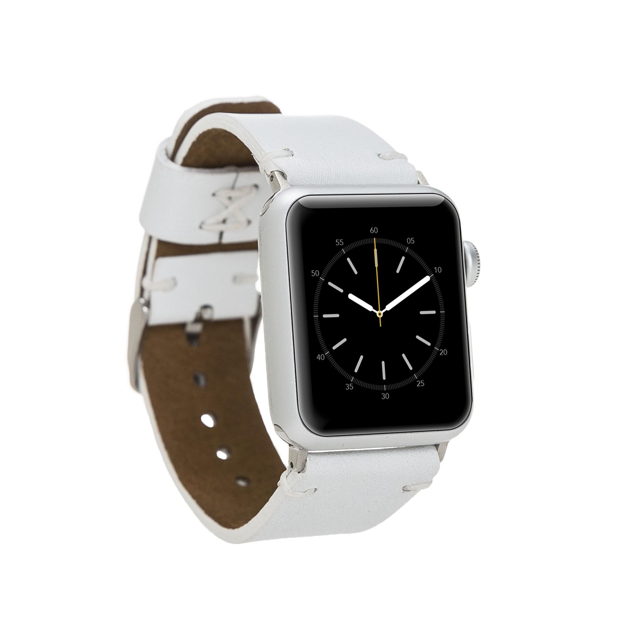 Apple Watch Uyumlu Deri̇ Kordon 38-40-41Mm Orfe F3 Beyaz