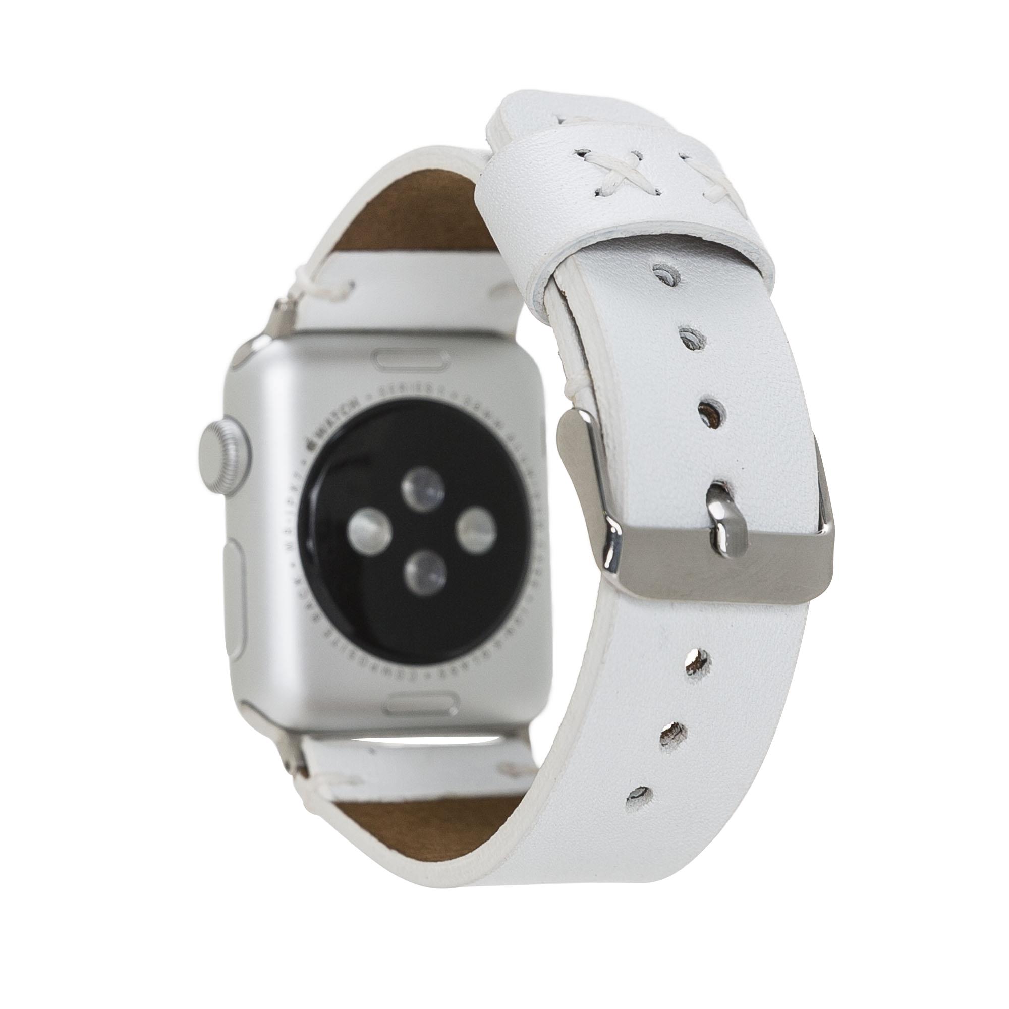 Apple Watch Uyumlu Deri̇ Kordon 38-40-41Mm Orfe F3 Beyaz