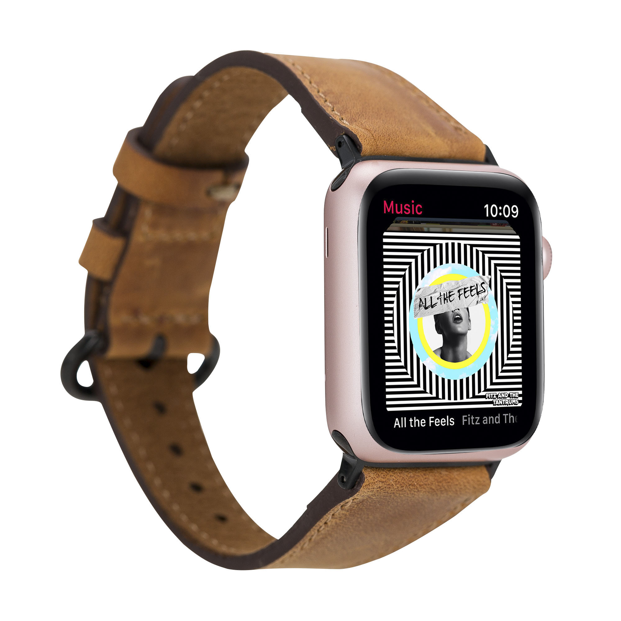 Apple Watch Uyumlu Deri̇ Kordon 38-40-41Mm Roma G19 Taba