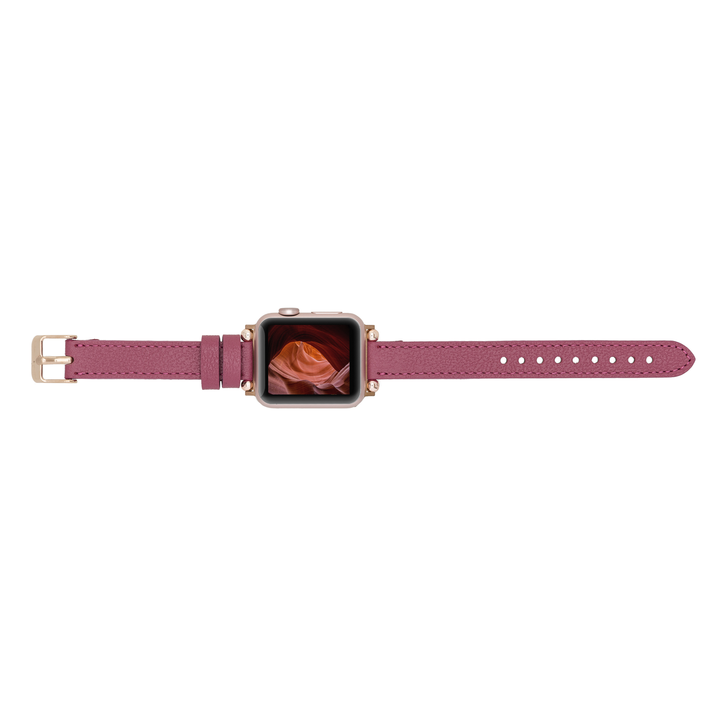 Apple Watch Uyumlu Deri̇ Kordon 38-40-41Mm Rt Cp4 Fuşya