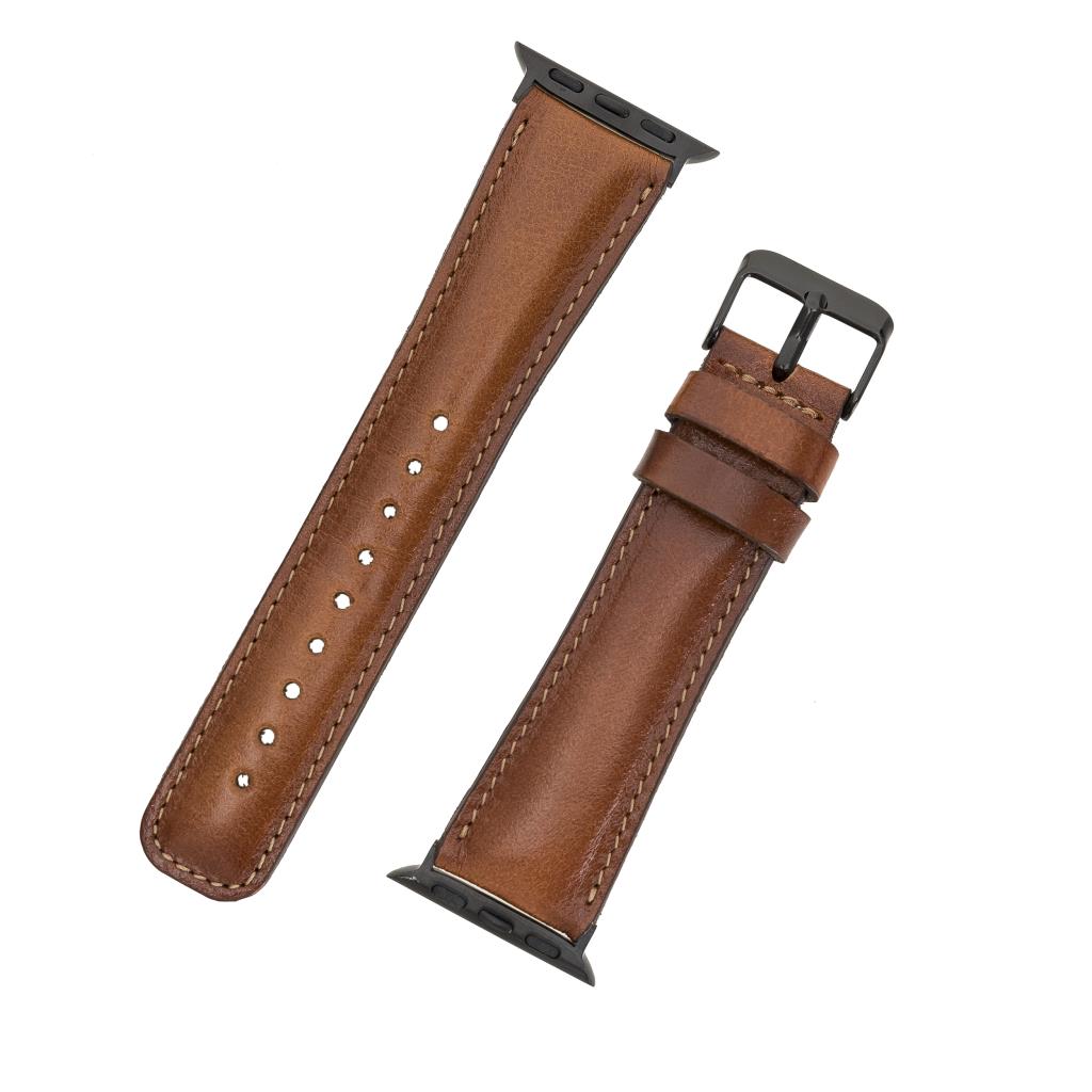 Apple Watch Uyumlu Deri̇ Kordon 38-40-41Mm Rtst2Ef Taba