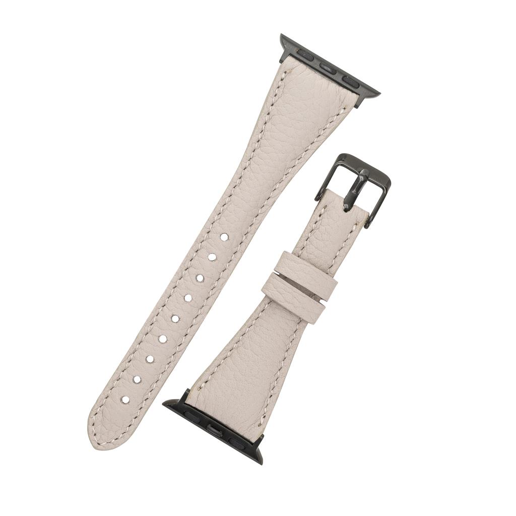 Apple Watch Uyumlu Deri̇ Kordon 38-40-41Mm Sli̇m Erc3 Bej