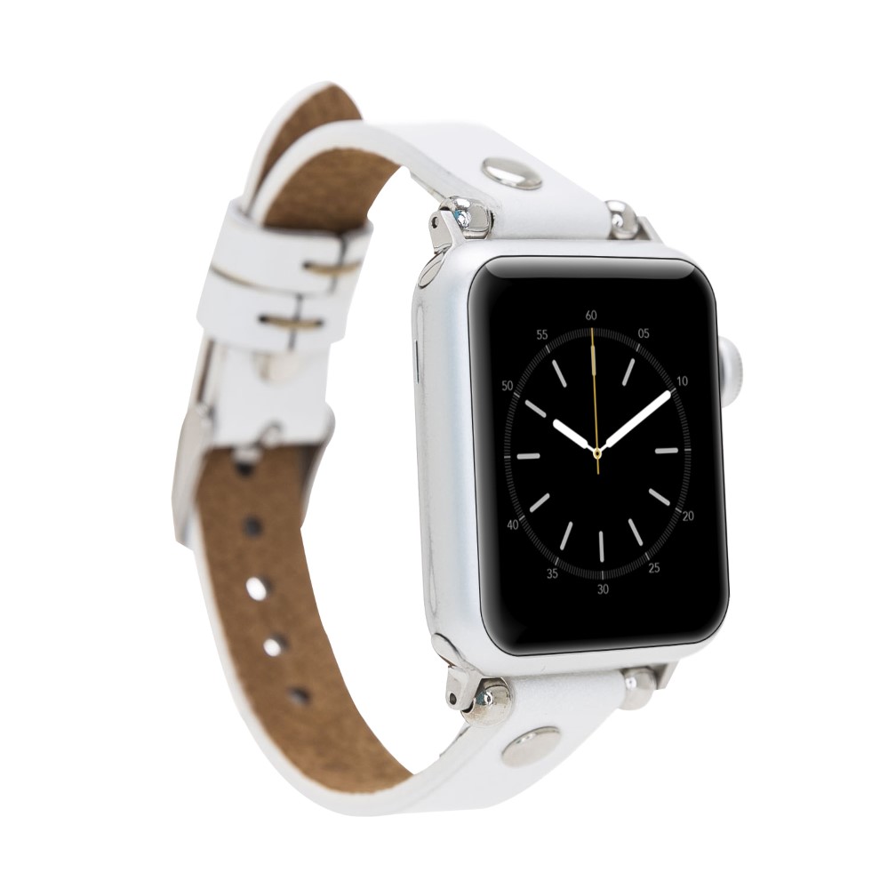 Apple Watch Uyumlu Deri̇ Kordon 38-40-41Mm St F3 Beyaz