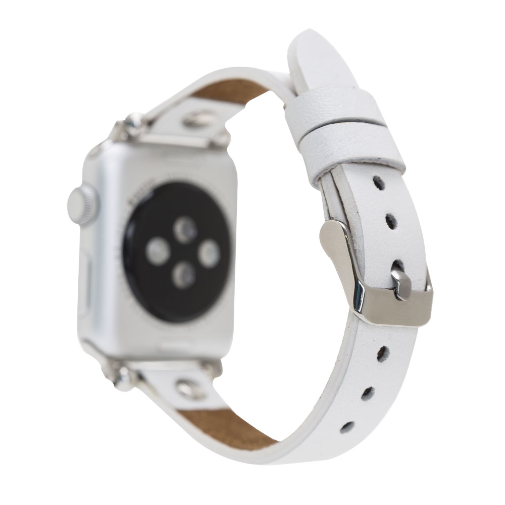 Apple Watch Uyumlu Deri̇ Kordon 38-40-41Mm St F3 Beyaz