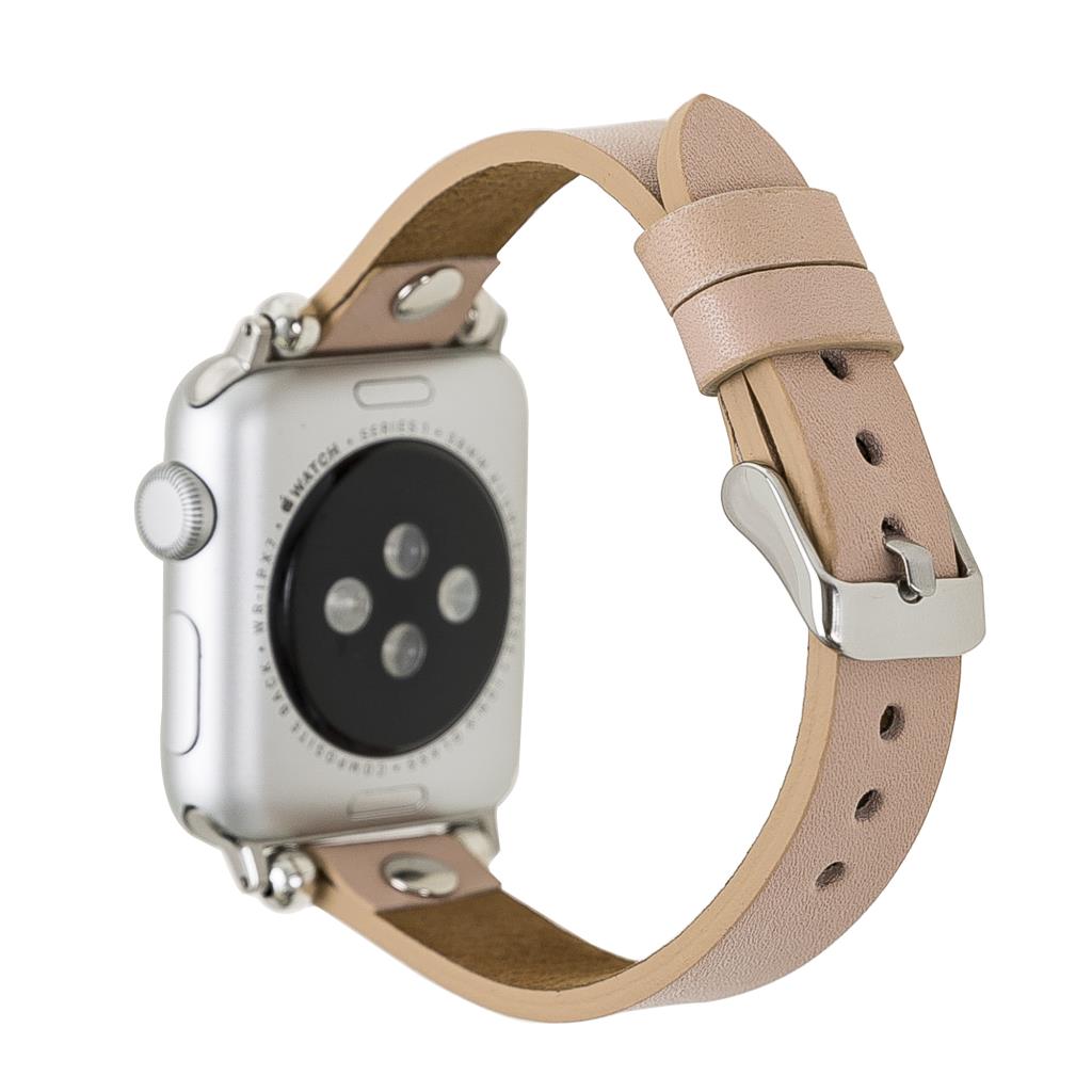 Apple Watch Uyumlu Deri̇ Kordon 38-40-41Mm St Nu1 Pembe