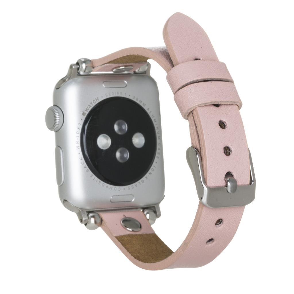 Apple Watch Uyumlu Deri̇ Kordon 38-40-41Mm St Nu2 Pembe