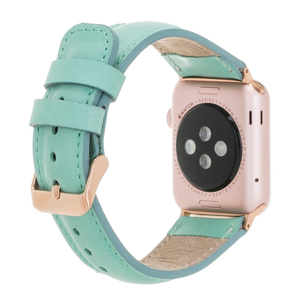 Apple Watch Uyumlu Deri̇ Kordon 42-44-45Mm Brn7 Yeşi̇l