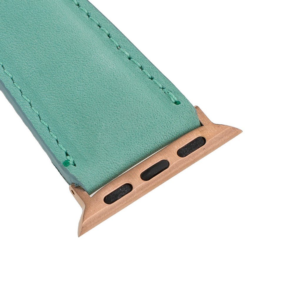 Apple Watch Uyumlu Deri̇ Kordon 42-44-45Mm Brn7 Yeşi̇l