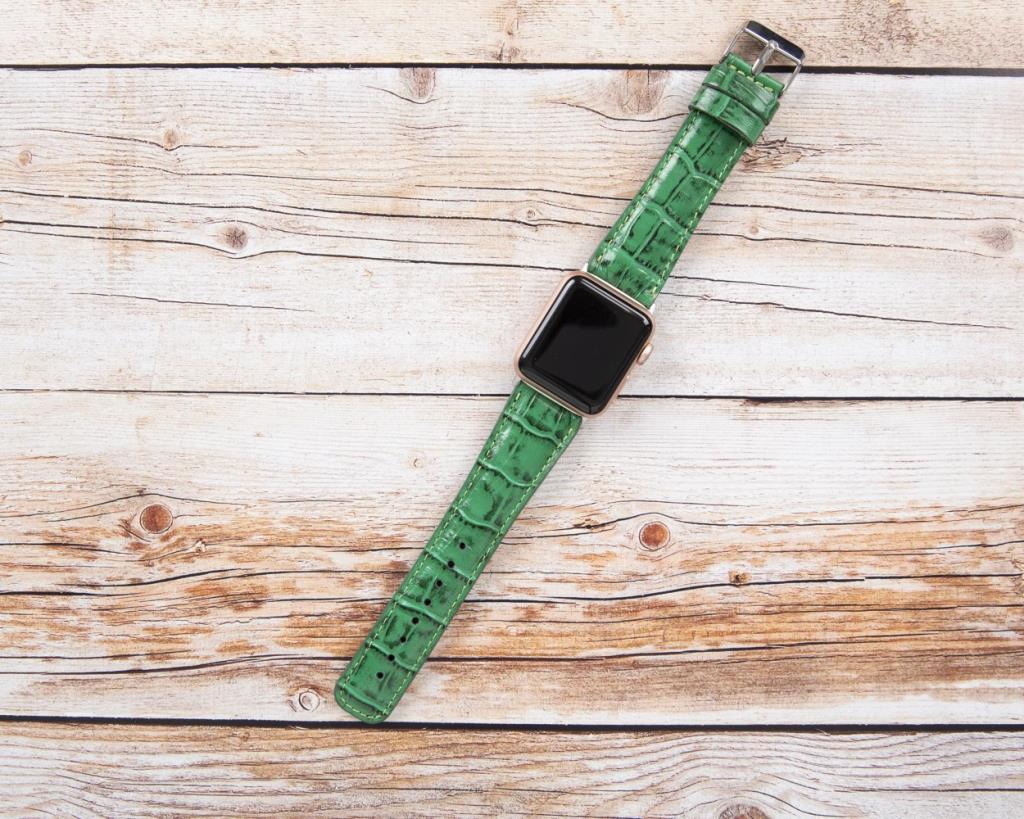 Apple Watch Uyumlu Deri̇ Kordon 42-44-45Mm Croco Yk04