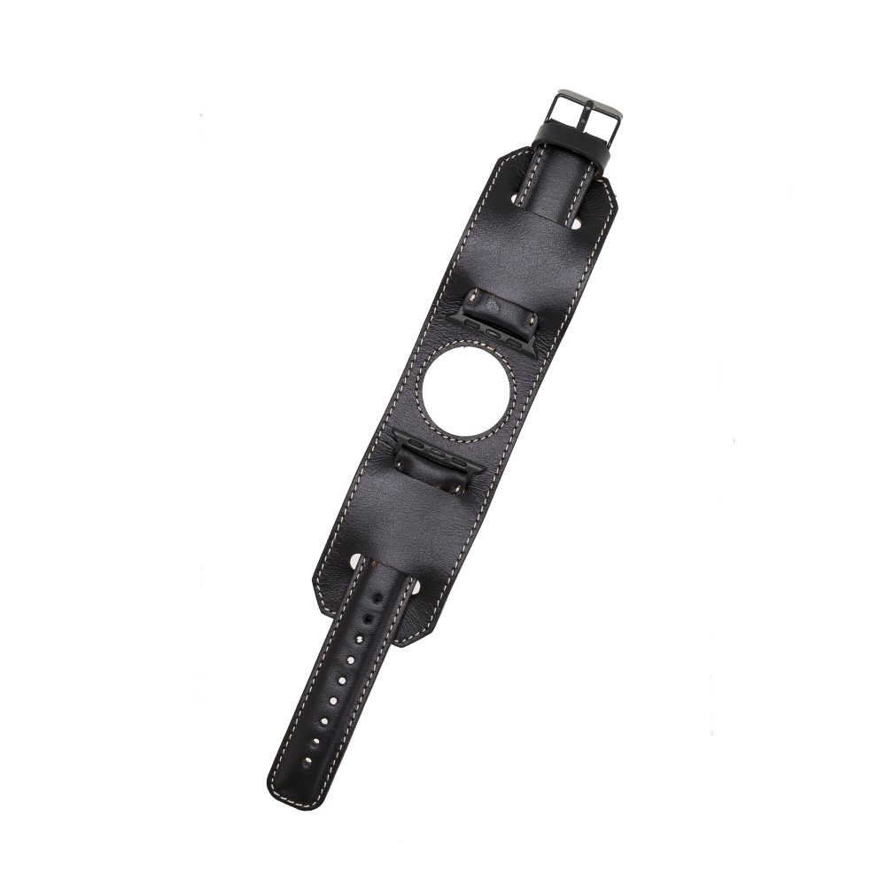 Apple Watch Uyumlu Deri̇ Kordon 42-44-45Mm Cuff Rst1