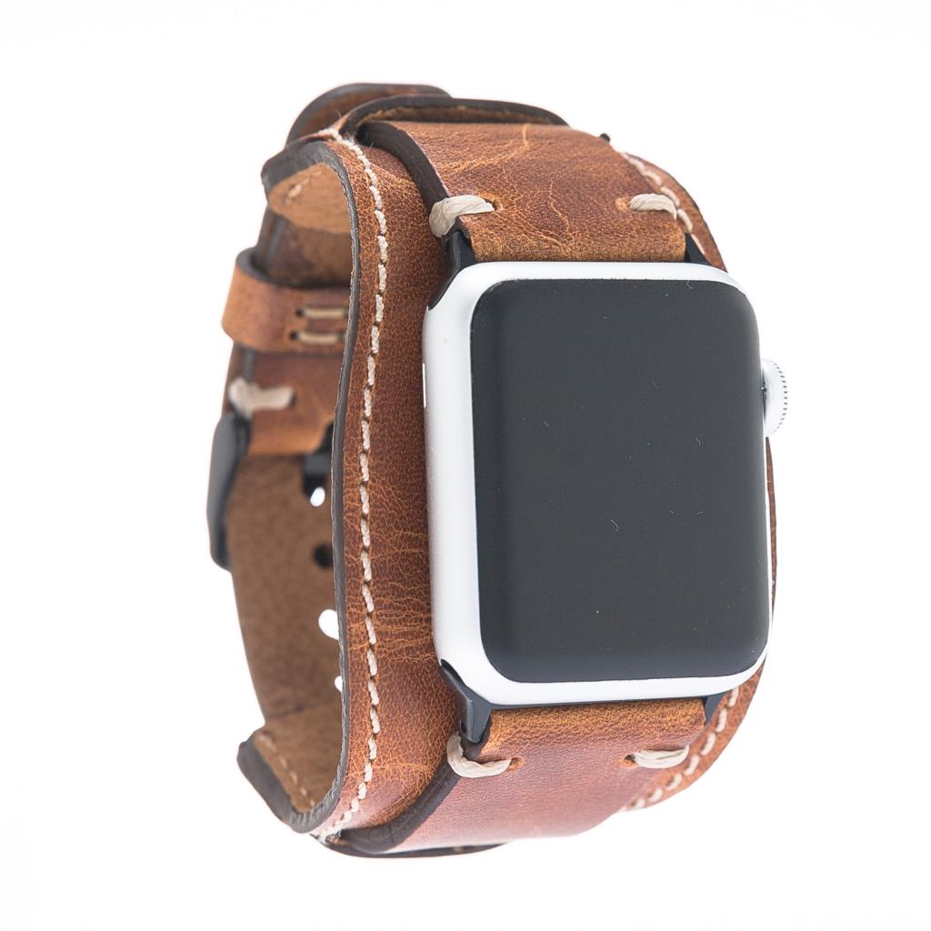 Apple Watch Uyumlu Deri̇ Kordon 42-44-45Mm Cuff V18