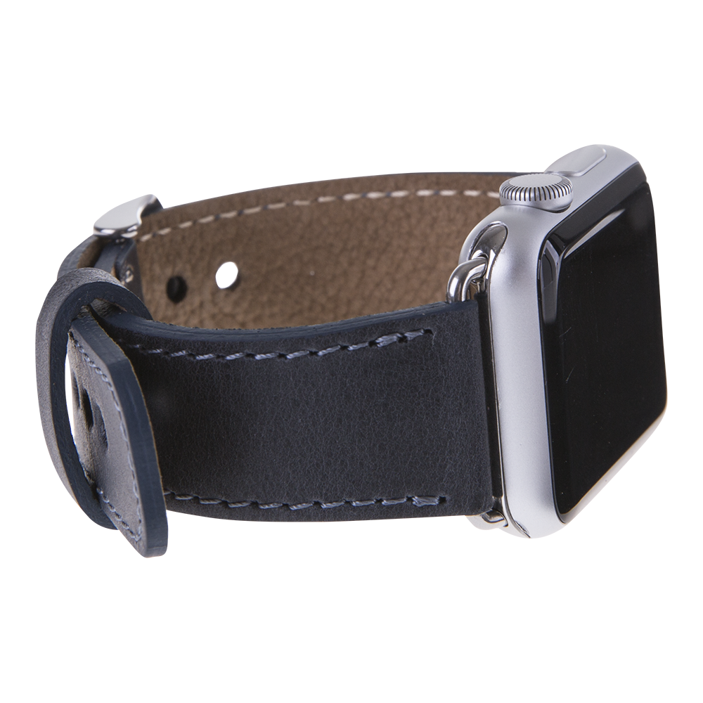 Apple Watch Uyumlu Deri̇ Kordon 42-44-45Mm Cz01 Laci̇vert