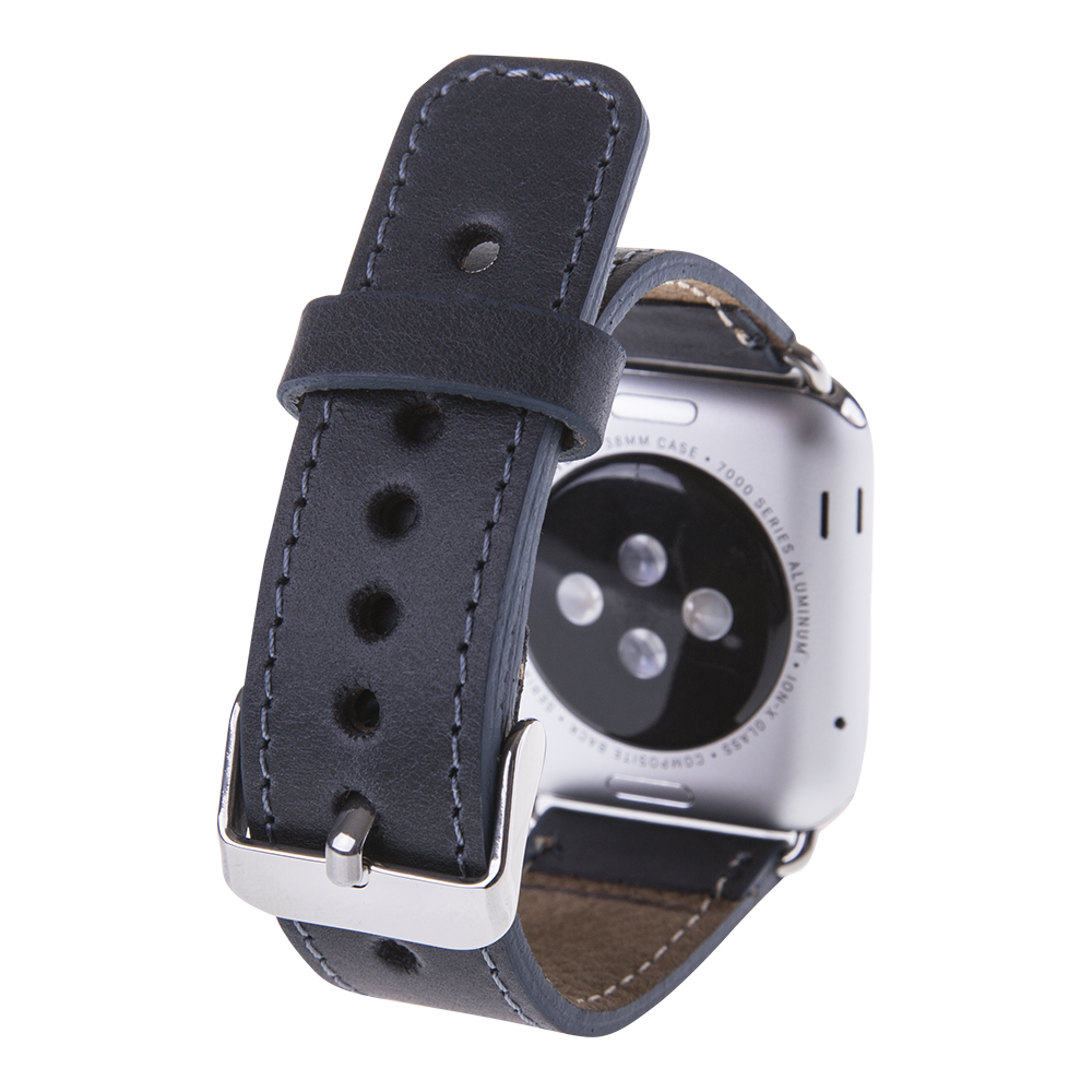 Apple Watch Uyumlu Deri̇ Kordon 42-44-45Mm Cz01 Laci̇vert