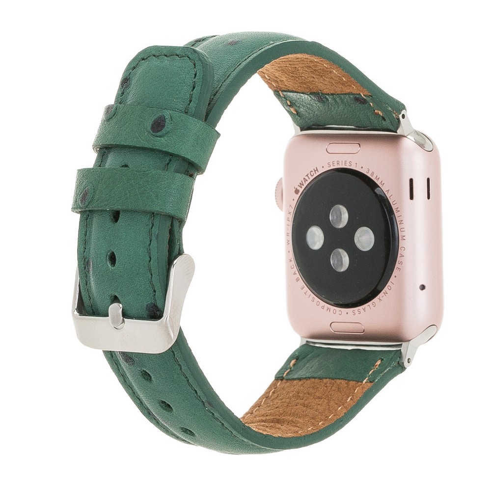 Apple Watch Uyumlu Deri̇ Kordon 42-44-45Mm De6 Yeşi̇l