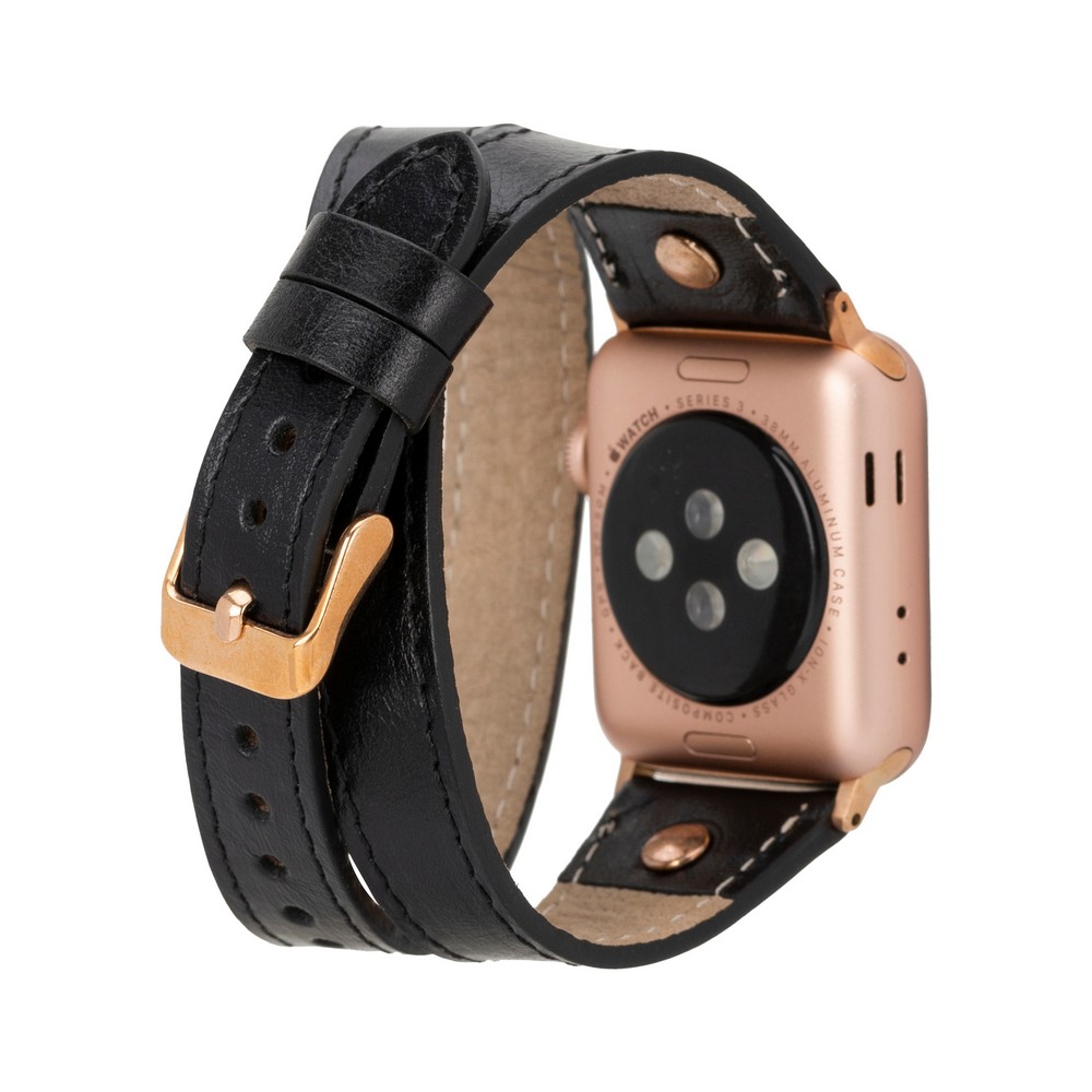 Apple Watch Uyumlu Deri̇ Kordon 42-44-45Mm Dt Rg Rst1