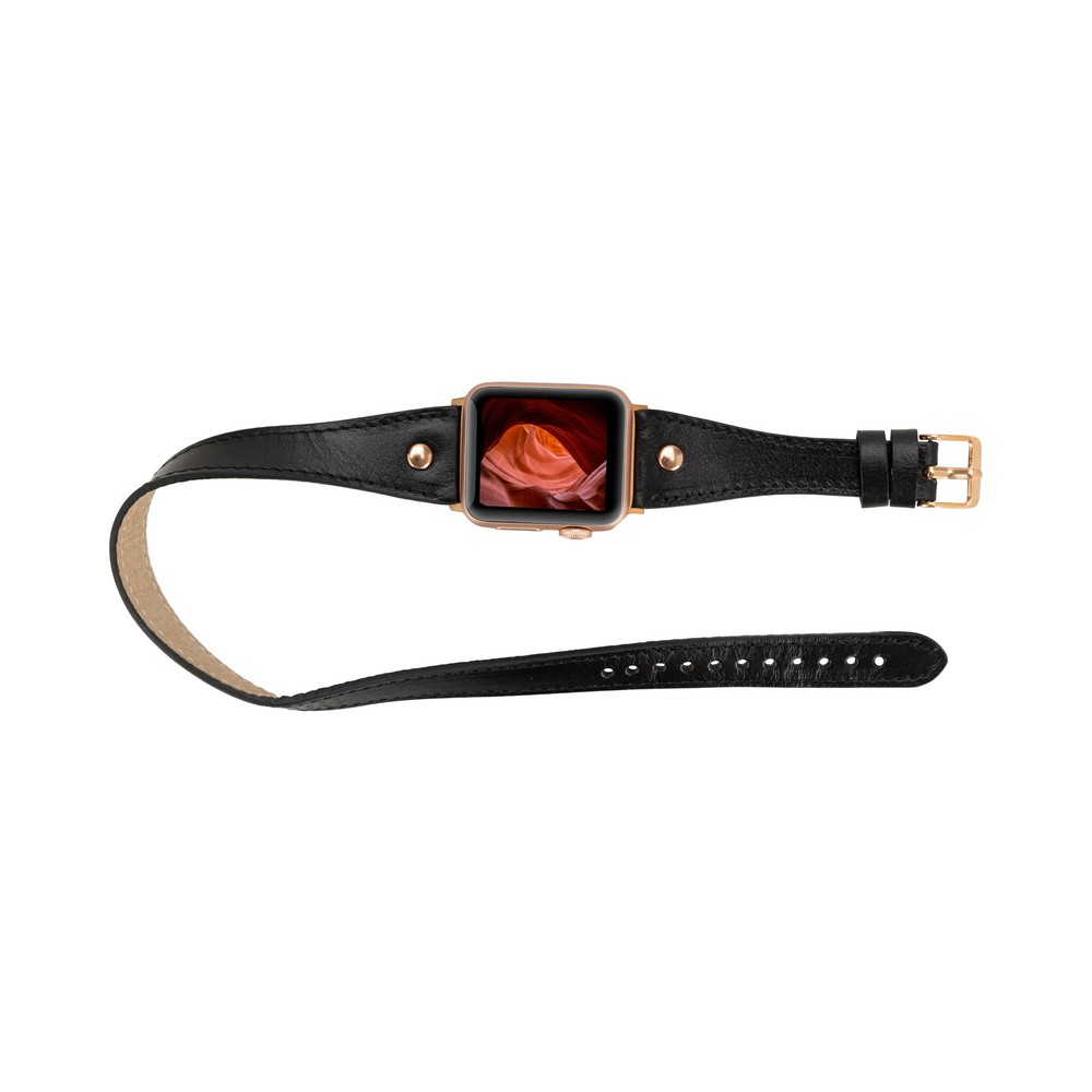 Apple Watch Uyumlu Deri̇ Kordon 42-44-45Mm Dt Rg Rst1