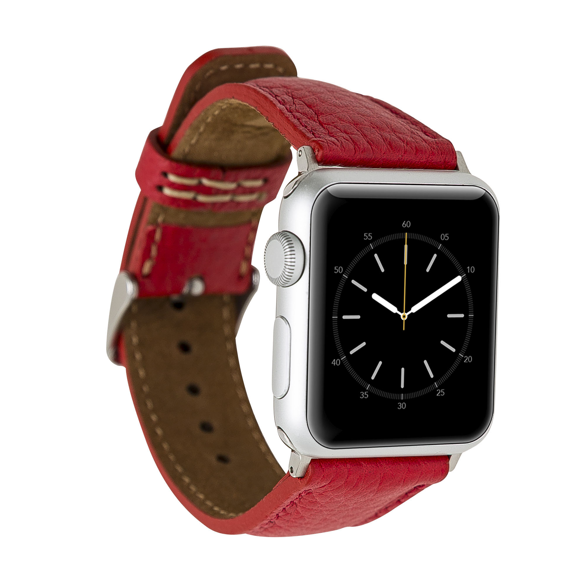 Apple Watch Uyumlu Deri̇ Kordon 42-44-45Mm Erc2 Kırmızı