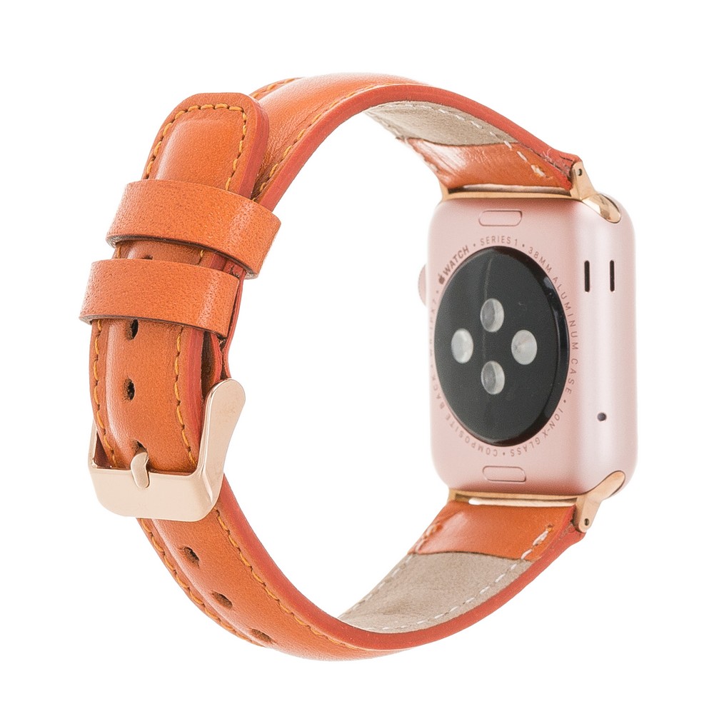 Apple Watch Uyumlu Deri̇ Kordon 42-44-45Mm F5 Taba
