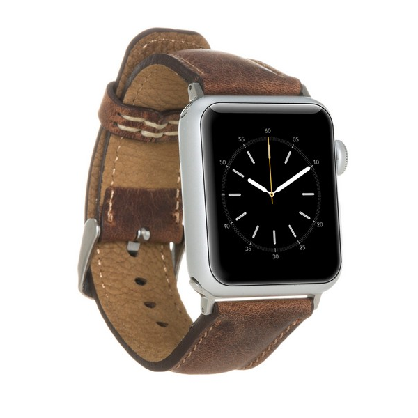 Apple Watch Uyumlu Deri̇ Kordon 42-44-45Mm G2 Kahverengi̇