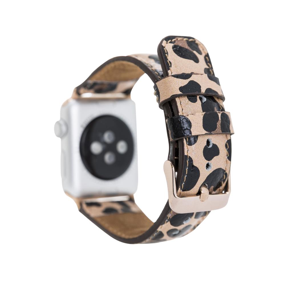 Apple Watch Uyumlu Deri̇ Kordon 42-44-45Mm Leopar Ne