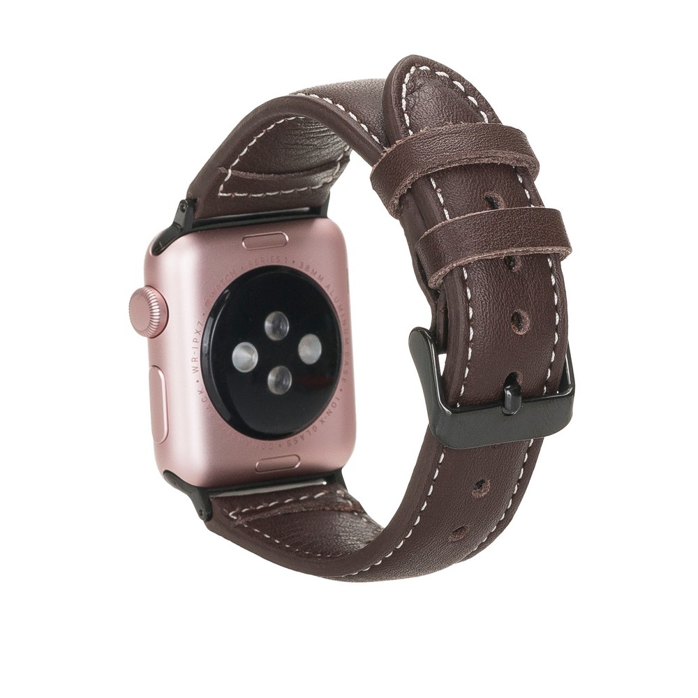 Apple Watch Uyumlu Deri̇ Kordon 42-44-45Mm Nm1-As3 Kahve
