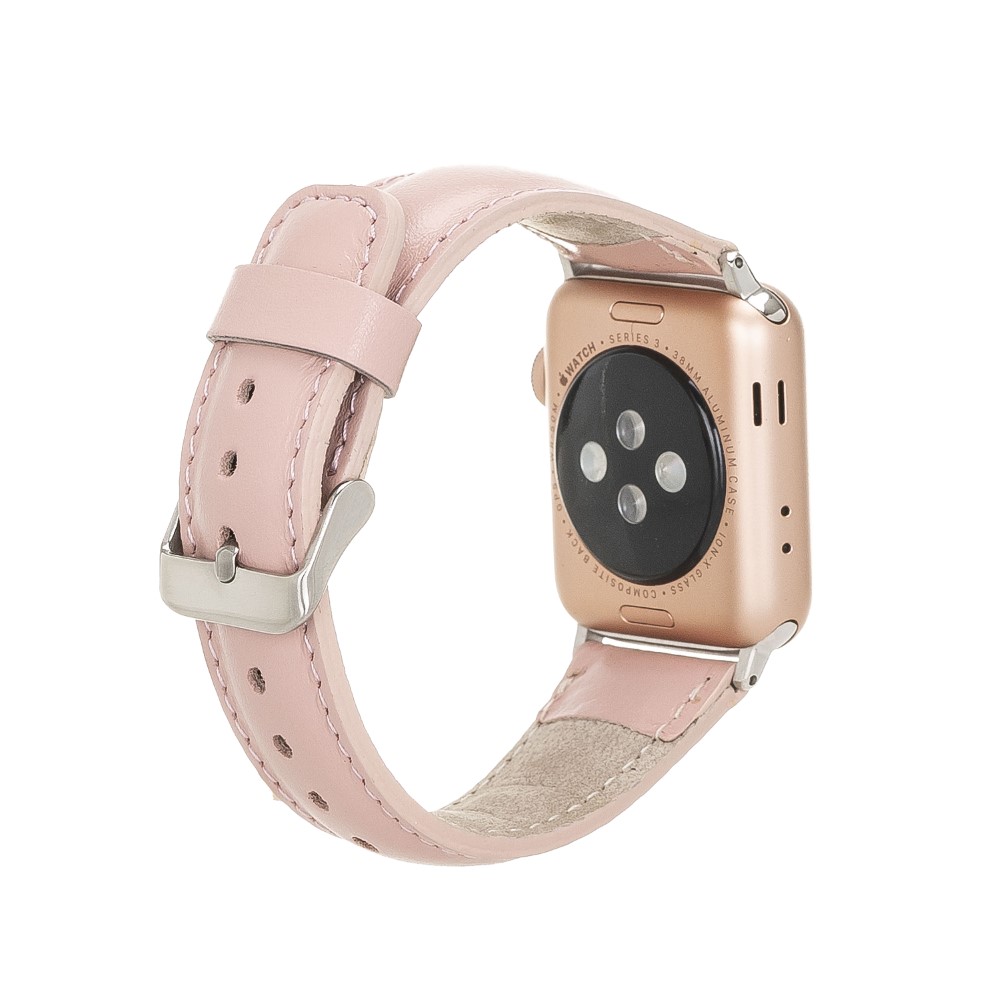 Apple Watch Uyumlu Deri̇ Kordon 42-44-45Mm Nu2 Pembe