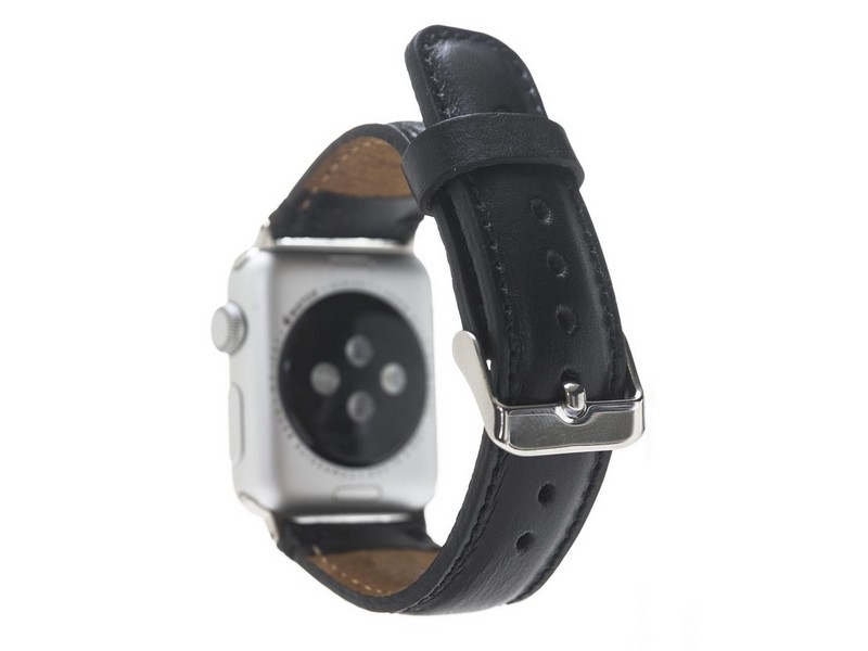 Apple Watch Uyumlu Deri̇ Kordon 42-44-45Mm Rst1 Si̇yah
