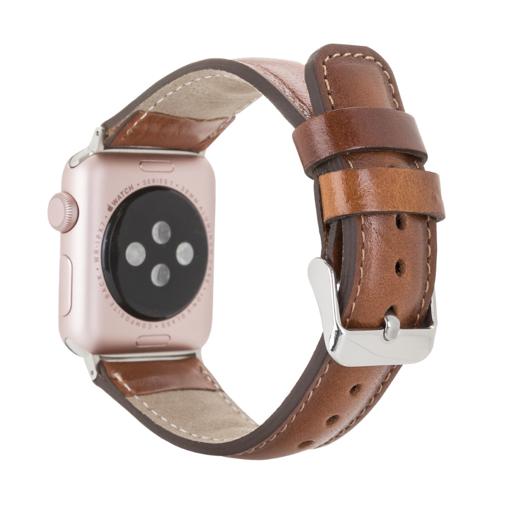 Apple Watch Uyumlu Deri̇ Kordon 42-44-45Mm Rst2Ef Taba