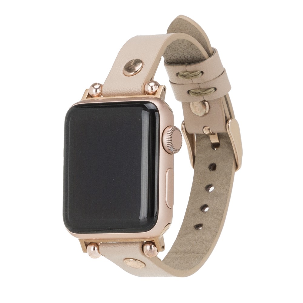 Apple Watch Uyumlu Deri̇ Kordon 42-44-45Mm Rt Erc3 Bej