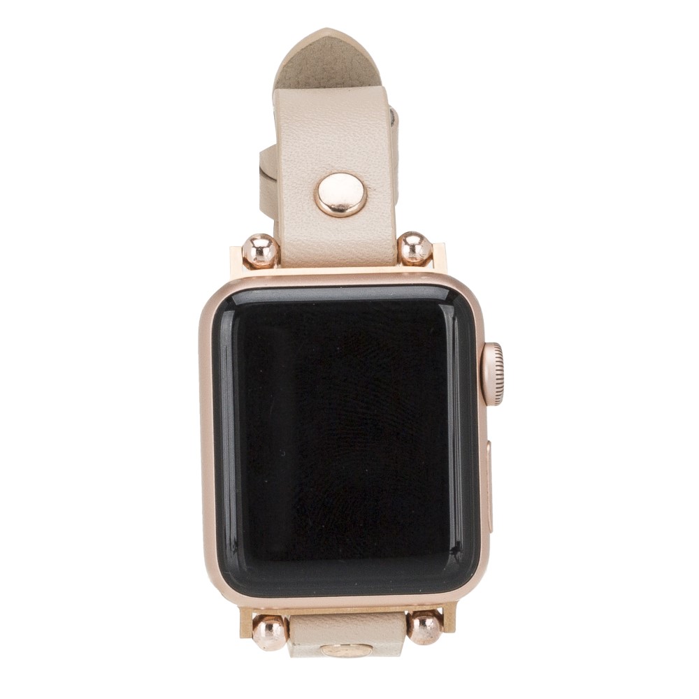 Apple Watch Uyumlu Deri̇ Kordon 42-44-45Mm Rt Erc3 Bej