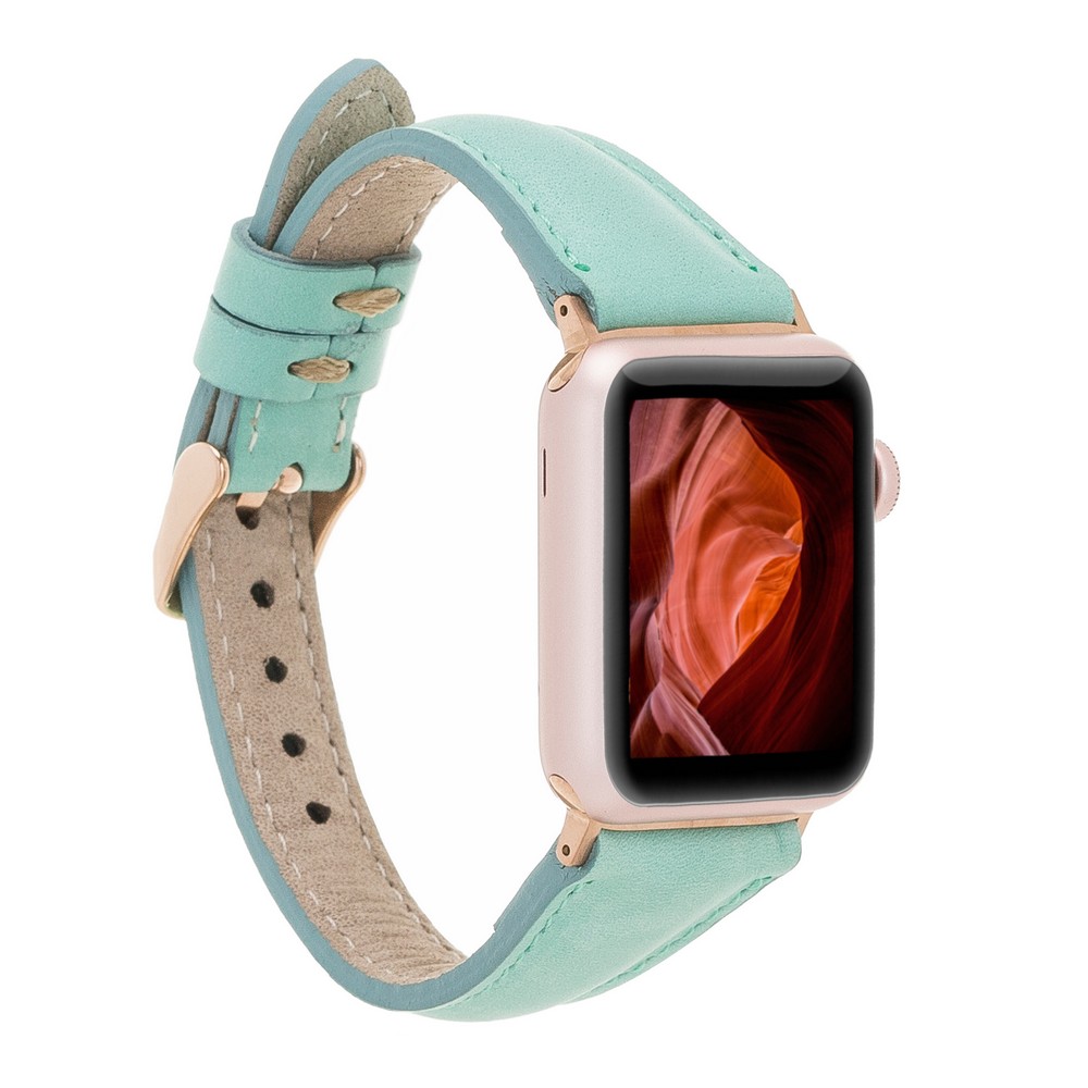 Apple Watch Uyumlu Deri̇ Kordon 42-44-45Mm Sli̇m Brn7