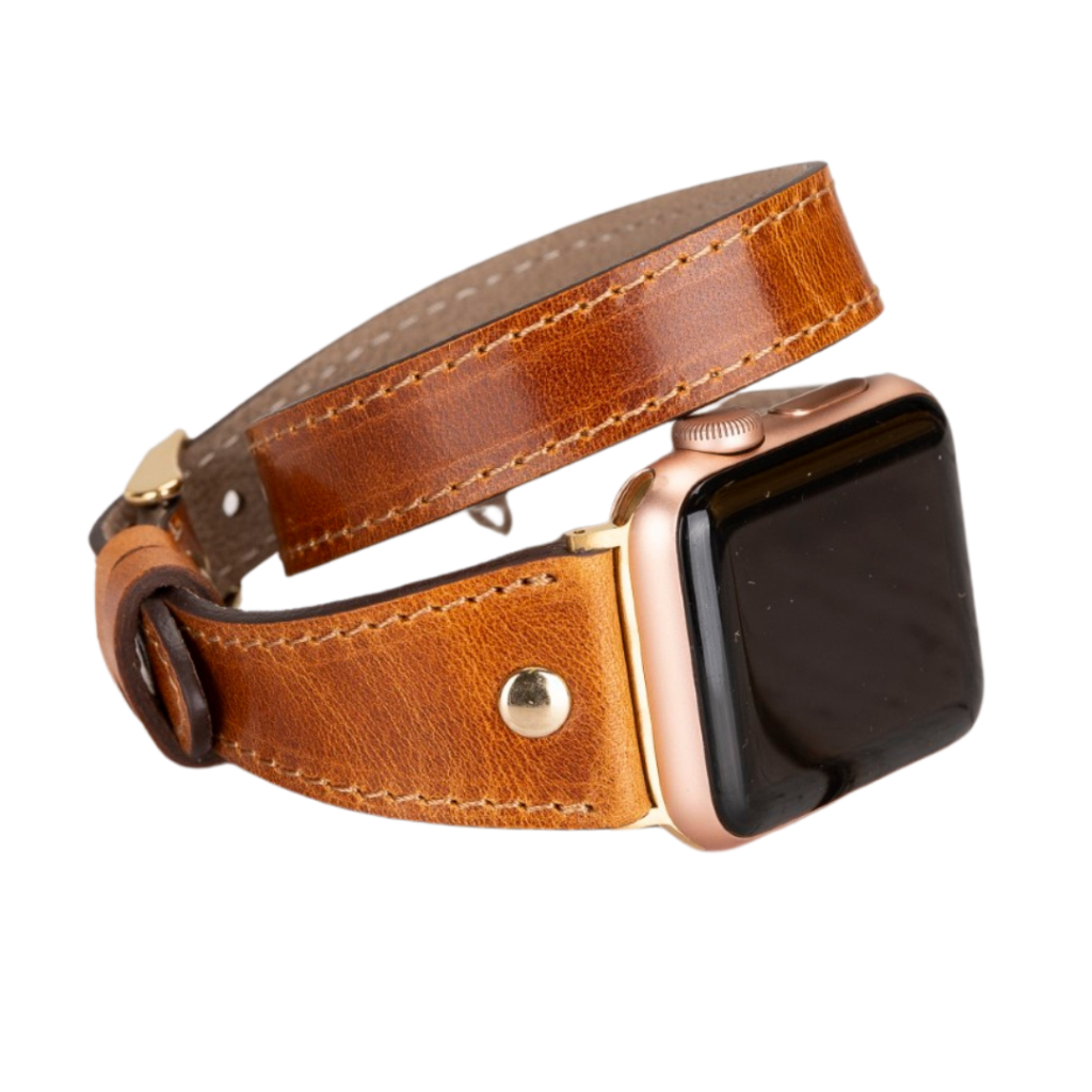 Apple Watch Uyumlu Deri̇ Kordon 42-44-45Mm Sli̇m Dt Gt V18