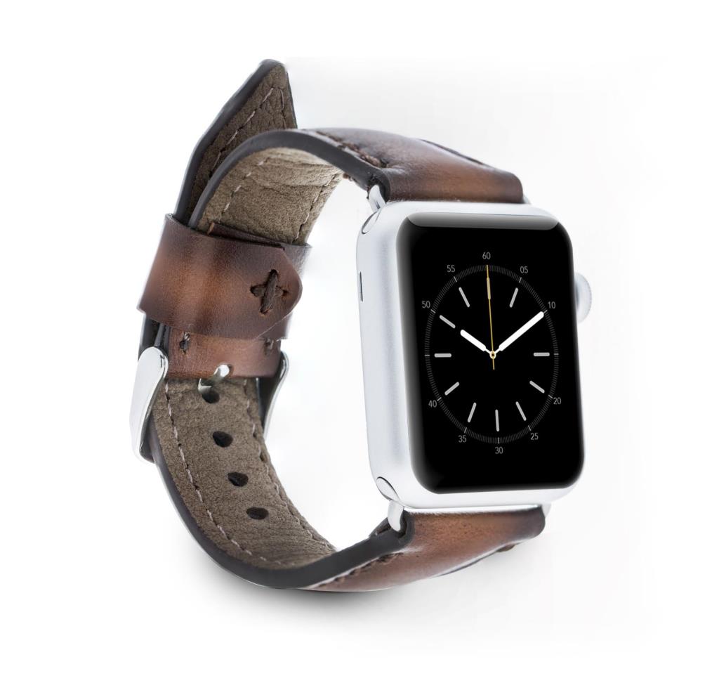 Apple Watch Uyumlu Deri̇ Kordon 42-44-45Mm Sm26 Kahve