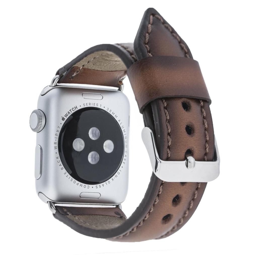 Apple Watch Uyumlu Deri̇ Kordon 42-44-45Mm Sm26 Kahve