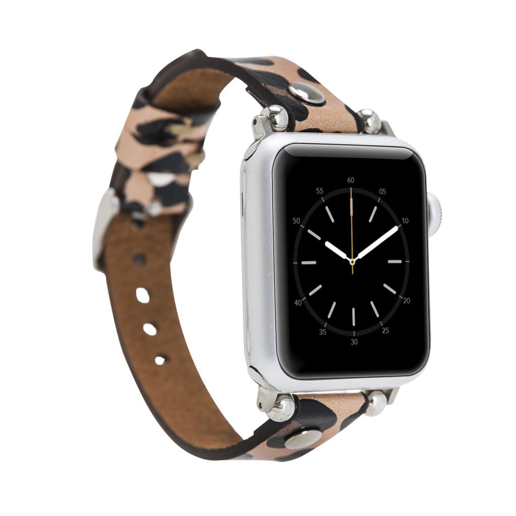 Apple Watch Uyumlu Deri̇ Kordon 42-44-45Mm St Leopar Ne