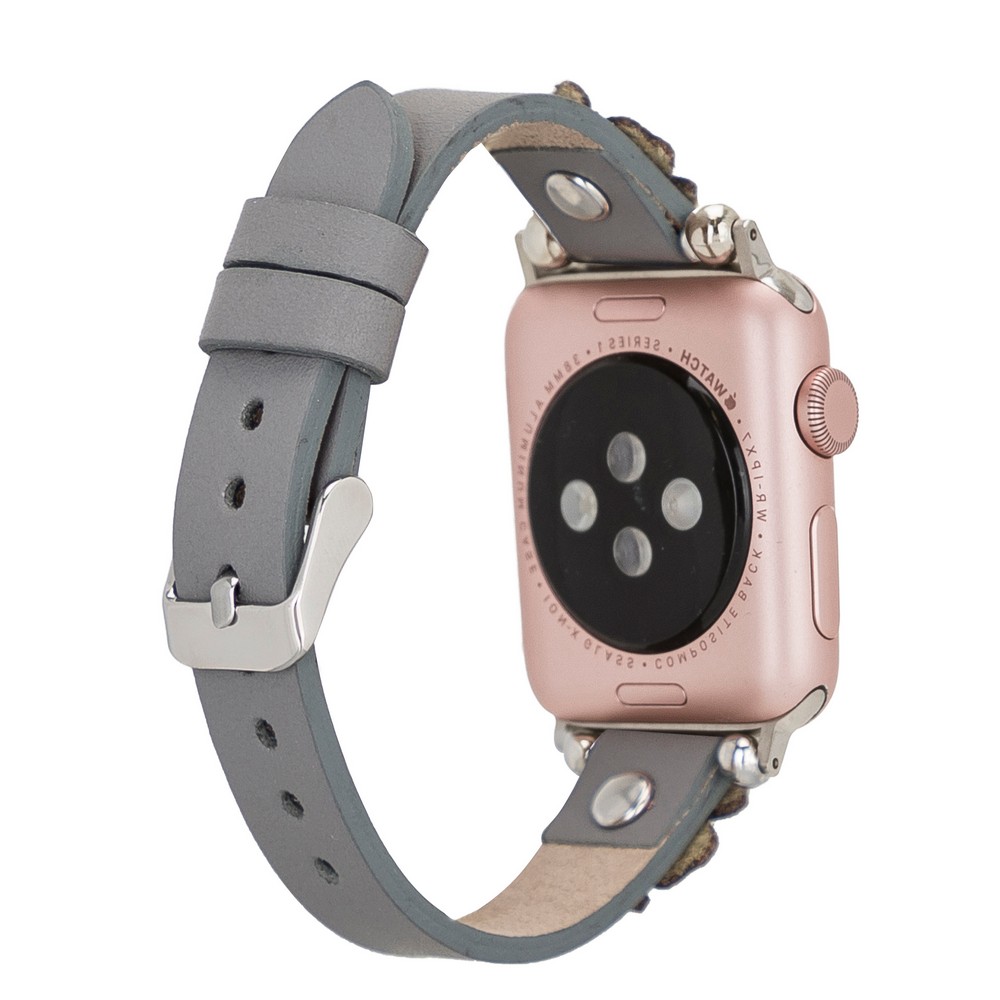 Apple Watch Uyumlu Deri̇ Kordon Clover 38-40-41Mm St Rst9