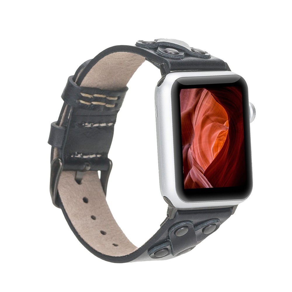 Apple Watch Uyumlu Deri̇ Kordon Cross 42-44-45Mm Bt Rst1